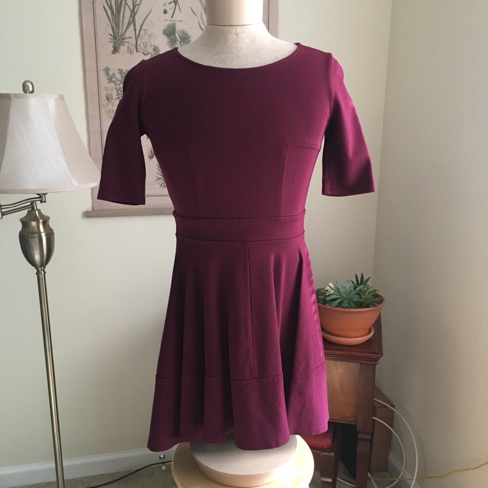 ModCloth Burgundy A-Line Dress